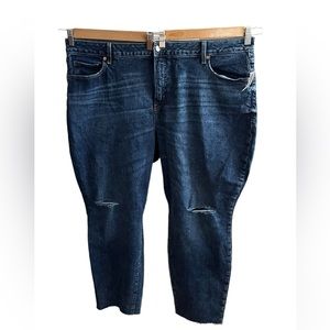 NWT Old Navy distressed high rise curvy denim cropped jeans size 24